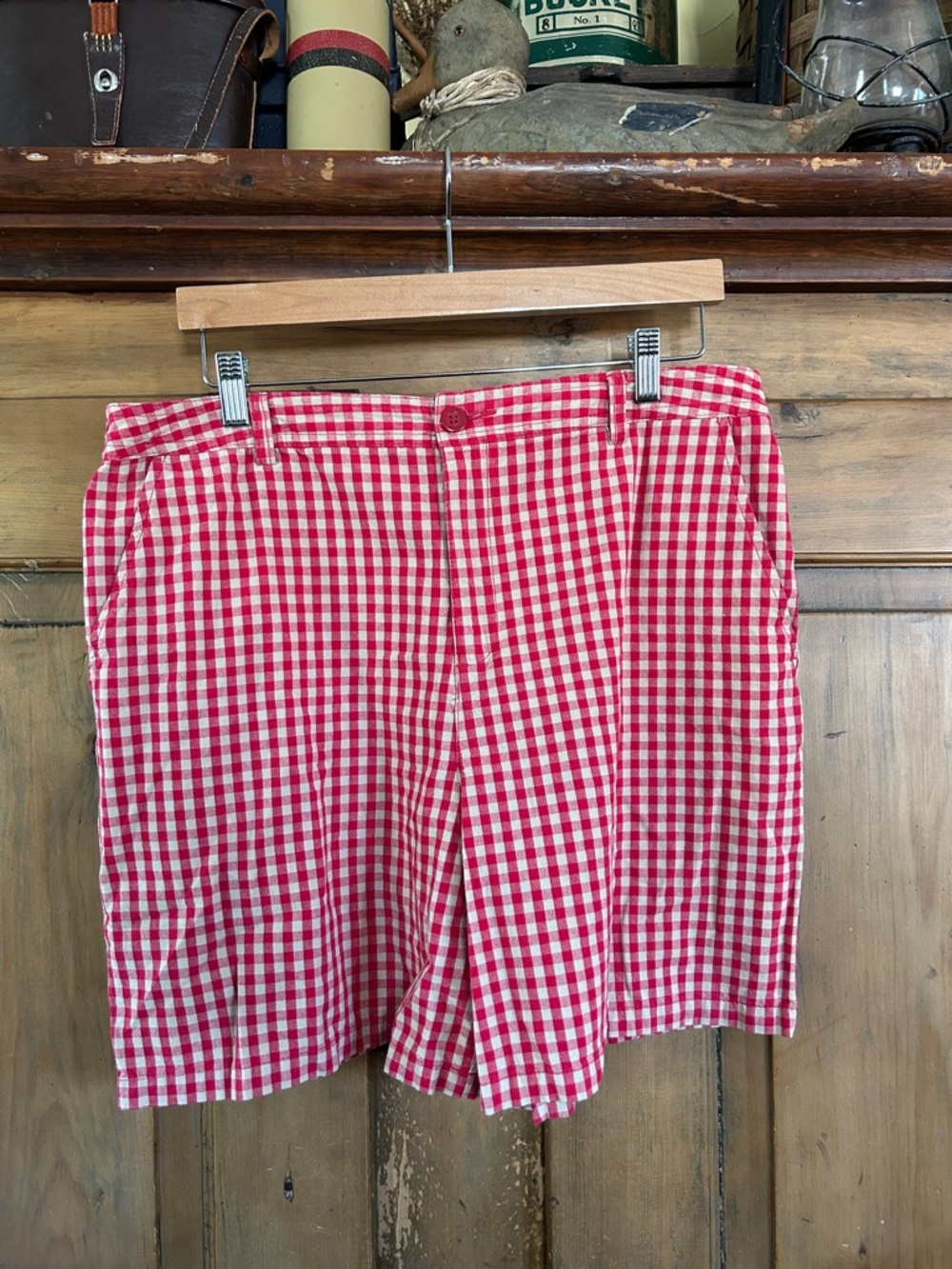 VINTAGE White Stag Red Gingham Shorts